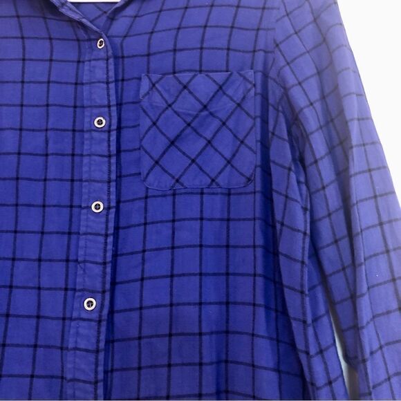 Westbound Blue and Black Plaid Long-sleeved Button-up Size PM - Picture 2 of 10